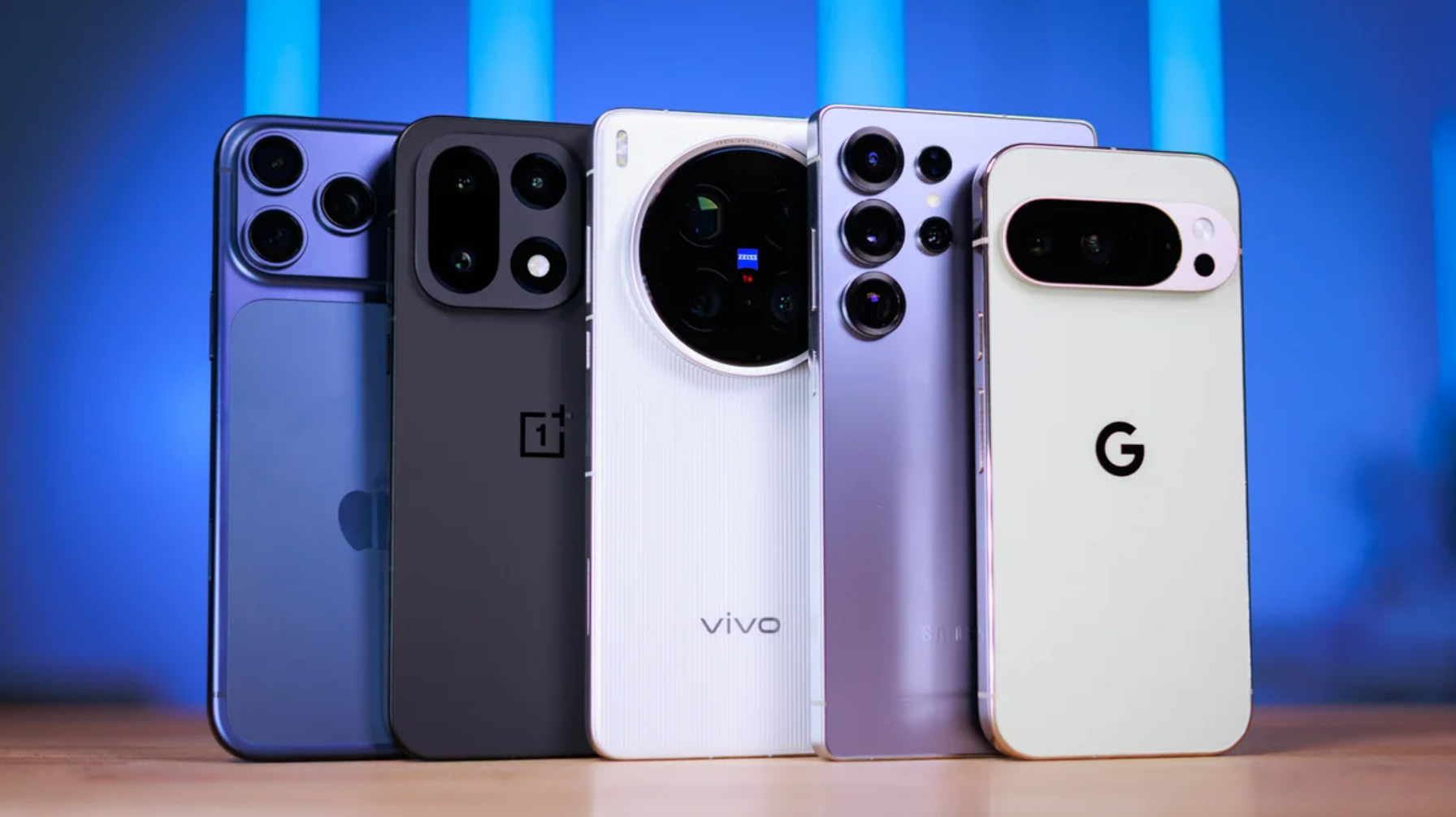 Collection of modern smartphones